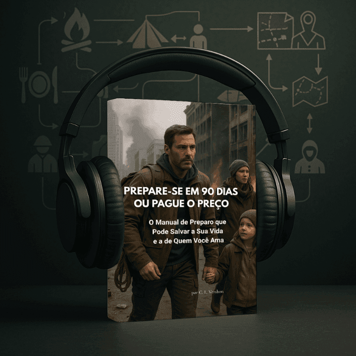 Kit de Sobrevivência Digital com E-book, Audiobook e Mapa Visual – Preparo em 90 Dias para Proteger Sua Família